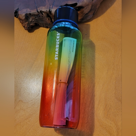 Starbucks Transparent Rainbow Ombre Glass Waterbottle 20oz - Picture 4 of 4